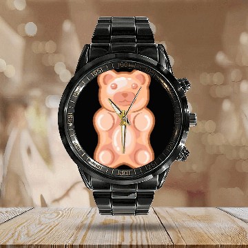 Discover Bear Pet Clear Gummy Bear Calendar Steel Band Watch