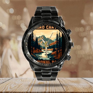 Discover The Grand Canyon National Park Design 1 Calendar Steel Band Watch