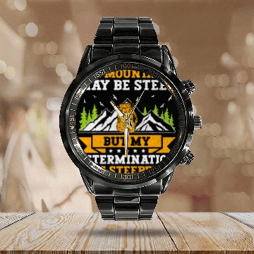 Discover Travelling Backpacking Road Trip Travel Exploring Hiking s 9 Calendar Steel Band Watch