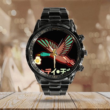Discover Duck Pet Japanese Aesthetic Duck Fried Egg Japan Calendar Steel Band Watch