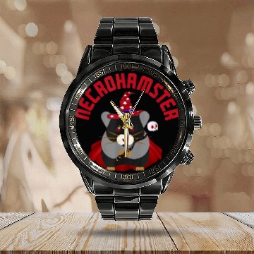 Discover Hamster Pet NecroHamster Necromancer Hamster Funny Pet Wizard Rodent Baseball Tees Calendar Steel Band Watch