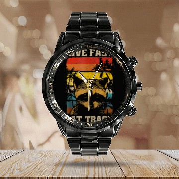 Discover Raccoon Pet live fast eat trash panda 3 Calendar Steel Band Watch