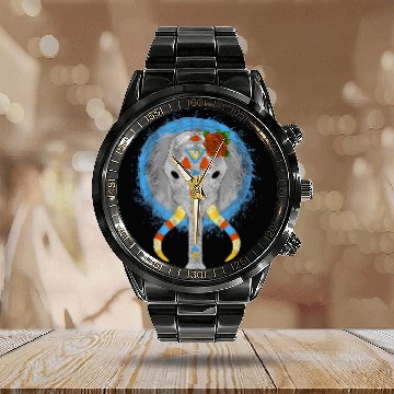 Discover Elephant Pet Sugar Skull Los Dia De Los Muertos Calendar Steel Band Watch