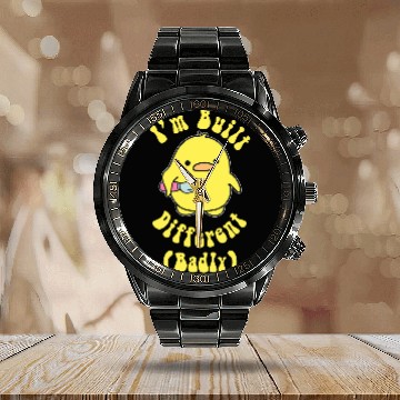 Discover Duck Pet Im Built Different Badly Cute Duck Fight Design Zip Calendar Steel Band Watch