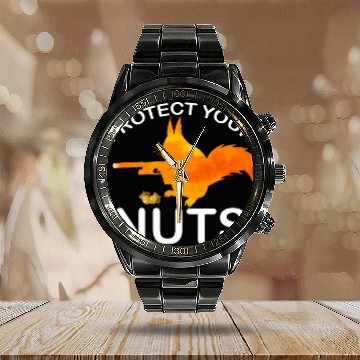 Discover Squirrel Pet Protect Your Nuts Squirrel Healthy Delicious Nuts Baseball Tees Calendar Steel Band Watch
