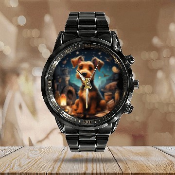 Discover Airedale Terrier Tooth Fairy Dental Hygiene Calendar Steel Band Watch