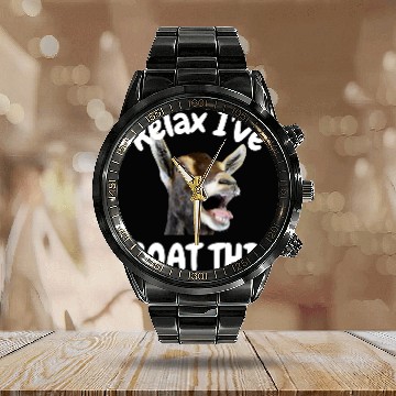 Discover Goats Lover Relax I Goats this Funny and cute Goat Baseball Tees Calendar Steel Band Watch
