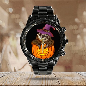Discover Sloth Pet Halloween Pumpkin Sloth Halloween 2 Baseball Tees Calendar Steel Band Watch