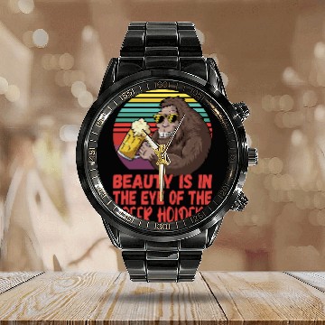 Discover Beer Fun bigfoots Ape Beer Drinking Monkey With Cool Sunglasses Calendar Steel Band Watch