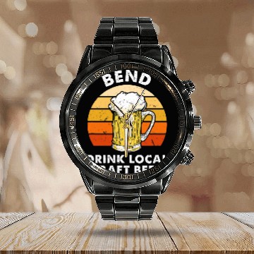 Discover Beer Fun Bend Drink Local Craft Beer Oregon Homebrewing OR Brewery Baseball Tees Calendar Steel Band Watch