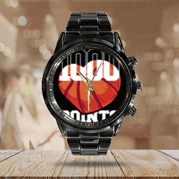 Discover 1000 Points Basketball Scorer High School Basketball Player 4 Calendar Steel Band Watch