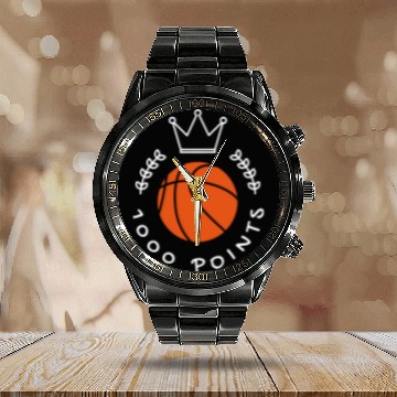 Discover 1000 Points Basketball Scorer High School Basketball Player 17 Calendar Steel Band Watch