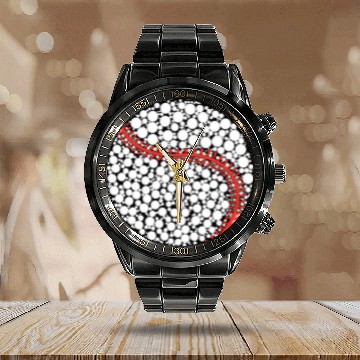Discover Colorful Polka Dot Baseball Lover International Dot Day Calendar Steel Band Watch