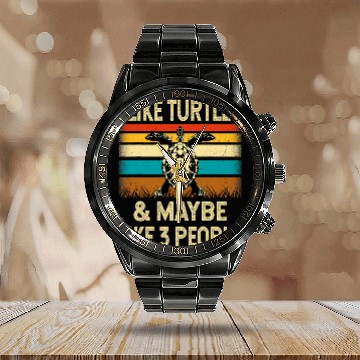 Discover Turtle Pet I Like Turtles Maybe Like 3 People Retro Turtle Calendar Steel Band Watch