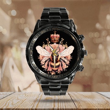 Discover Queen bee and Honey Beekeeper Beekeeping Calendar Steel Band Watch