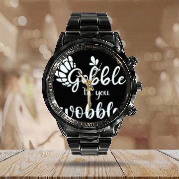 Discover Lacrosse Gift Gobble til you Wobble Funny Thanksgiving Turkey Baseball Tees Calendar Steel Band Watch