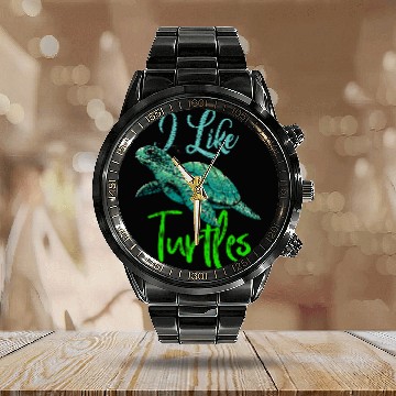 Discover Turtle Pet I Like Turtles Tortoise Reptile Funny Sea Turtle Lover Baseball Tees Calendar Steel Band Watch
