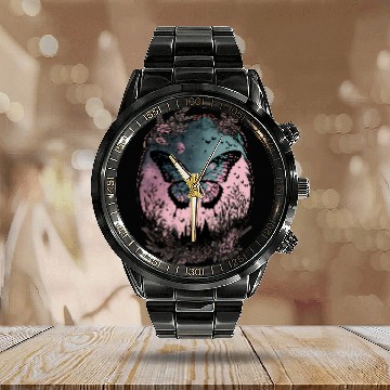 Discover Butterfly Grunge Fairycore Fairy Goth Calendar Steel Band Watch