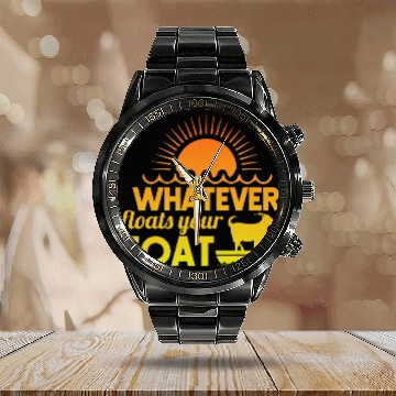 Discover Goats Lover Whatever Floats Your Goat Baseball Tees Calendar Steel Band Watch