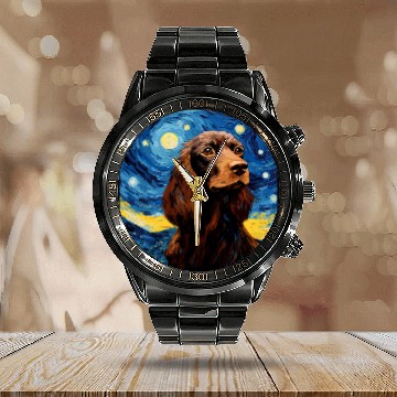 Discover Boykin Spaniel Starry Night For Dog Mom Dog Dad 2 Calendar Steel Band Watch