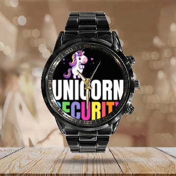 Discover Unicorns Security Halloween Dad Mom Daughter Party Costume 2 Baseball Tees Calendar Steel Band Watch