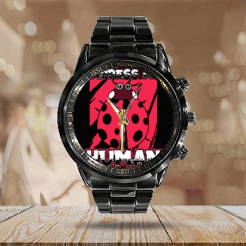 Discover Impress Me Human 2Ladybird Lady Beetle Insect Ladybug Calendar Steel Band Watch