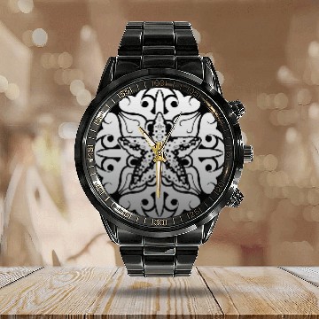 Discover Ocean Animal Polynesian Tattoo Mandala Starfish Calendar Steel Band Watch
