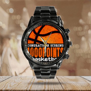 Discover 1000 Points Basketball Scorer High School Basketball Player 11 Baseball Tees Calendar Steel Band Watch