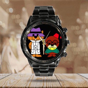 Discover Squirrel Pet secret squirrel and morocco mole Zip Calendar Steel Band Watch