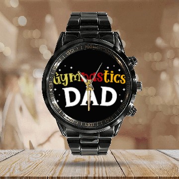 Discover Gymnastics Dad Gymnast Man Sport Husband Calendar Steel Band Watch