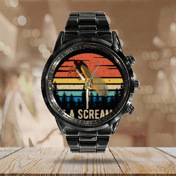 Discover Im A Screamer Funny Cicada Brood X 17 Year Bug Insect Lover Calendar Steel Band Watch