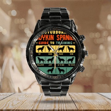 Discover Boykin Spaniel Mom Dad Funny Stubborn vintages Tricks Gift Zip Calendar Steel Band Watch
