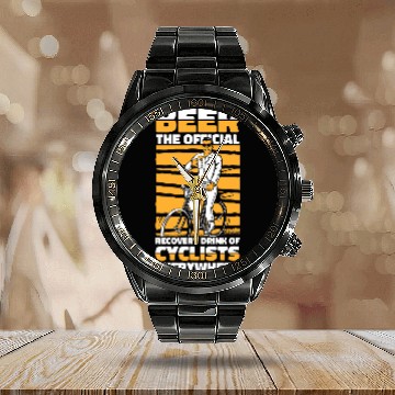 Discover Cyclist Cool Cycle 2Bicycle Bike Racing Cycling Beer Calendar Steel Band Watch