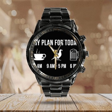 Discover Funny Wild Quail Hunting Hunter My Plan For Today 23 Zip Calendar Steel Band Watch