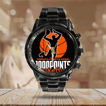 Discover 1000 Points Basketball Scorer High School Basketball Player 10 Baseball Tees Calendar Steel Band Watch