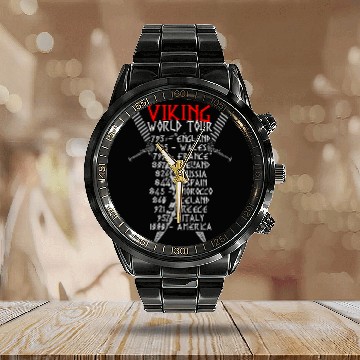 Discover Viking World Tour Showing Norse Pride Calendar Steel Band Watch