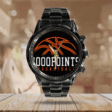 Discover 1000 Points Basketball Scorer High School Basketball Player 13 Baseball Tees Calendar Steel Band Watch