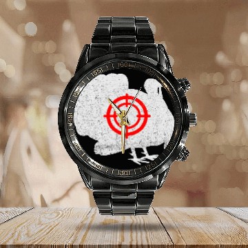 Discover Turkey Hunting Thanksgiving Dinner targets Turkey Hunter Baseball Tees Calendar Steel Band Watch