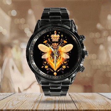 Discover Queen bee and Honey Beekeeper Beekeeping 3 Baseball Tees Calendar Steel Band Watch