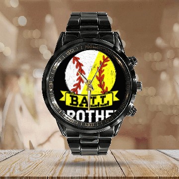 Discover Ball Brother Baseball Softball Team Sports Calendar Steel Band Watch