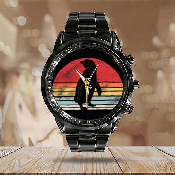 Discover Penguin Pet Retro Magellanic Penguin Calendar Steel Band Watch