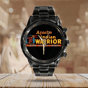 Discover Apache Native American Indian Warrior Proud Honor Baseball Tees Calendar Steel Band Watch