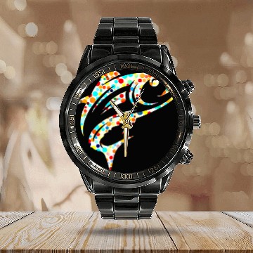 Discover Dot Day Trout Fishing Lovers September Dot Day Art Design Baseball Tees Calendar Steel Band Watch