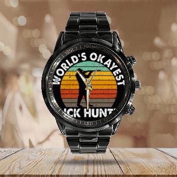 Discover Worlds okayest Duck Hunter Waterfowl Hunting Calendar Steel Band Watch