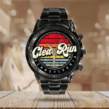 Discover Retro Clear Run homes State Cool 70s Style Sunset 1 Calendar Steel Band Watch