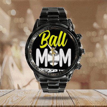 Discover Baseball Mom Ball Mom Mother Softball Cheer Mom 2 Baseball Tees Calendar Steel Band Watch