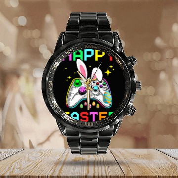 Discover Video Game Easter Bunny Gaming Controller Gamer Boys Girls T 2 Baseball Tees Calendar Steel Band Watch