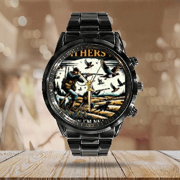 Discover Quail Hunting Season Quail Shooting Bird Hunter Baseball Tees Calendar Steel Band Watch