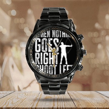 Discover Archery My Idea of Group Therapy Bow Arrow targets Archer Calendar Steel Band Watch