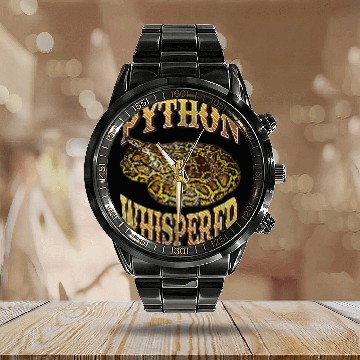 Discover Python Hunting FL Everglades Calendar Steel Band Watch